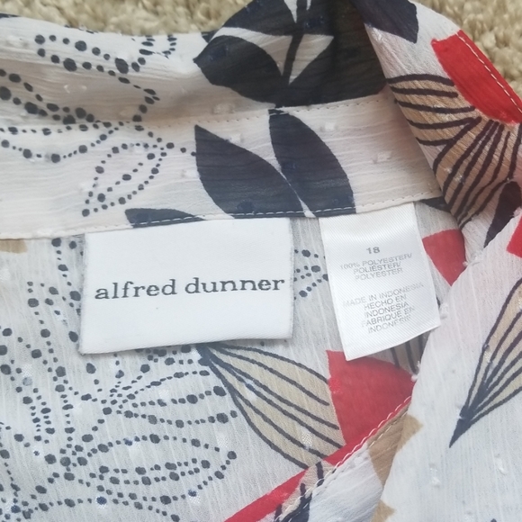 ALFRED DUNNER BUTTON DOWN BLOUSE - Picture 7 of 8